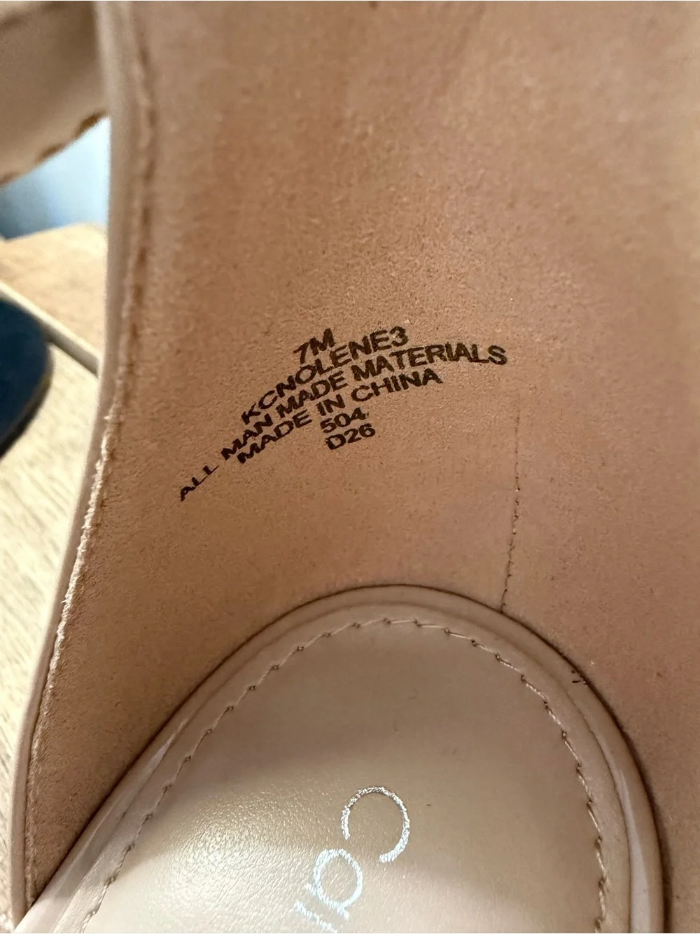 Calvin Klein Women's Nude Patent Block Heel Sandal
